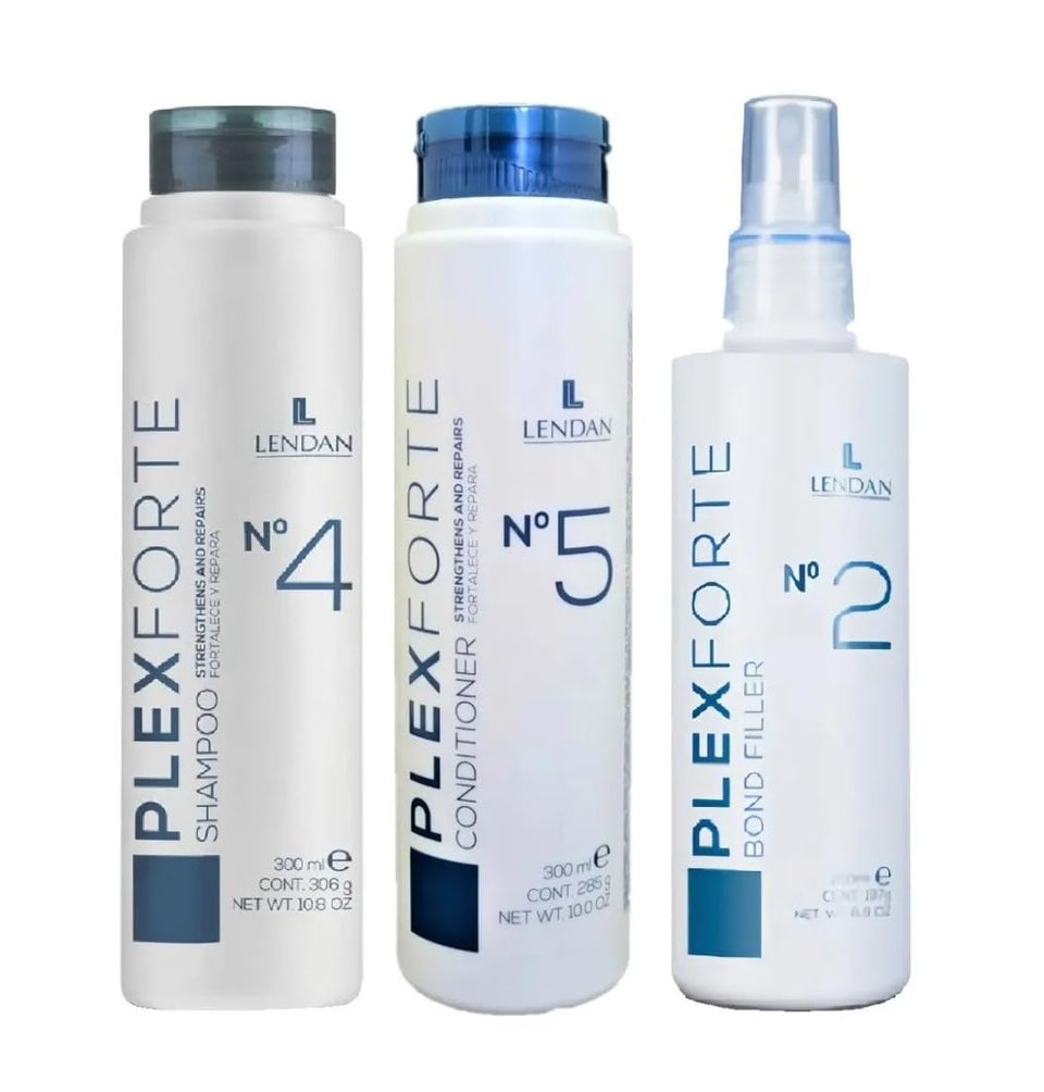 Lendan Plex Forte Start Kit pack shot: three-item hair strengthening set