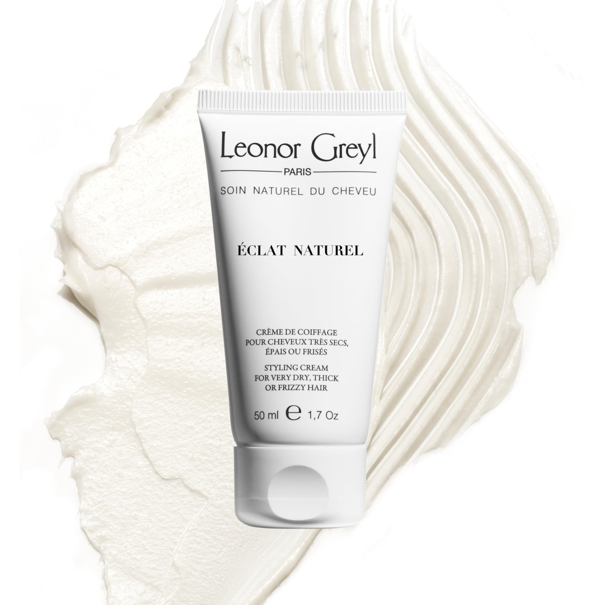 Leonor Greyl Éclat Naturel styling cream bottle ready for smooth, frizz-free styling.