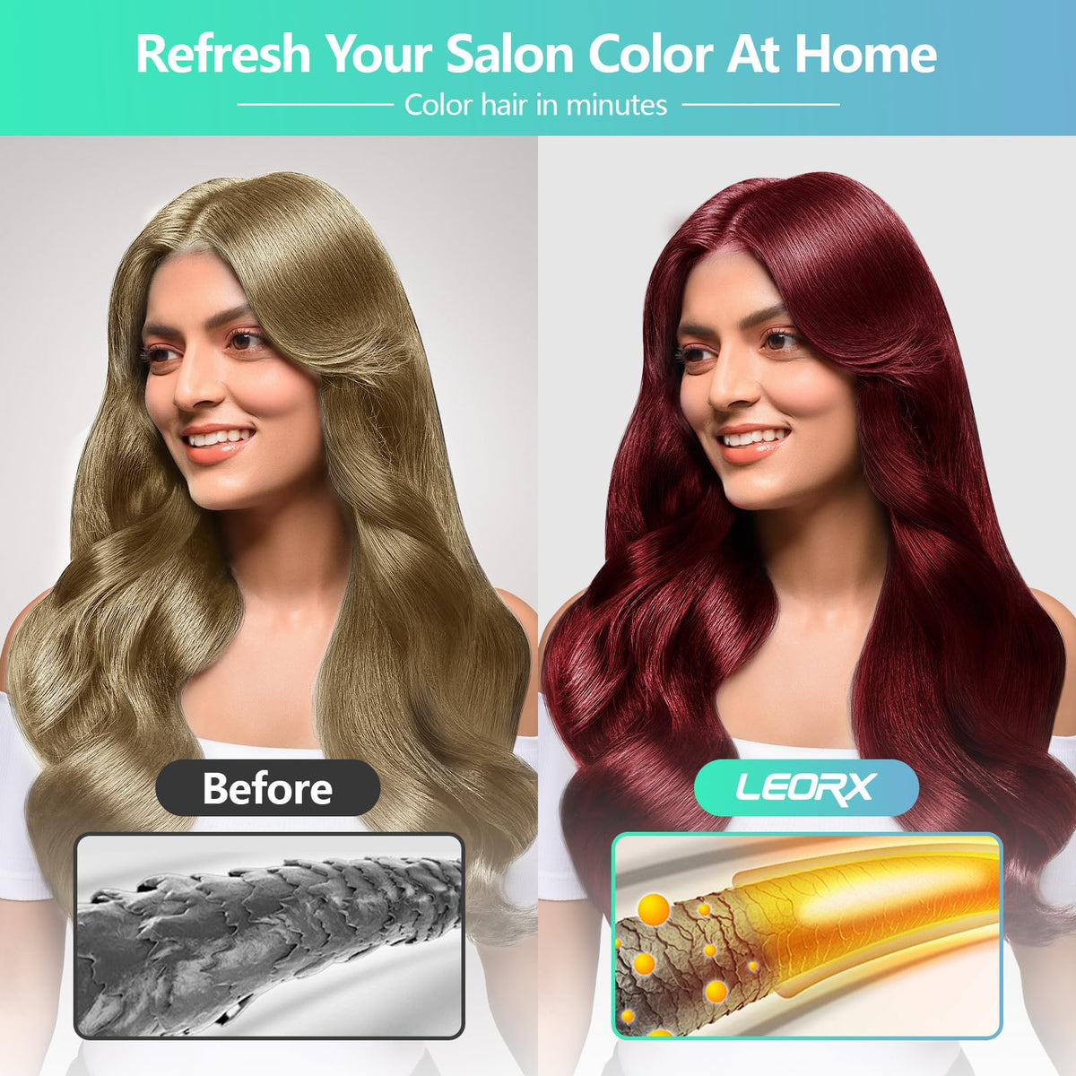 Leorx Deep Wine Red Shampoo foam lather demonstrates easy application and rich texture.