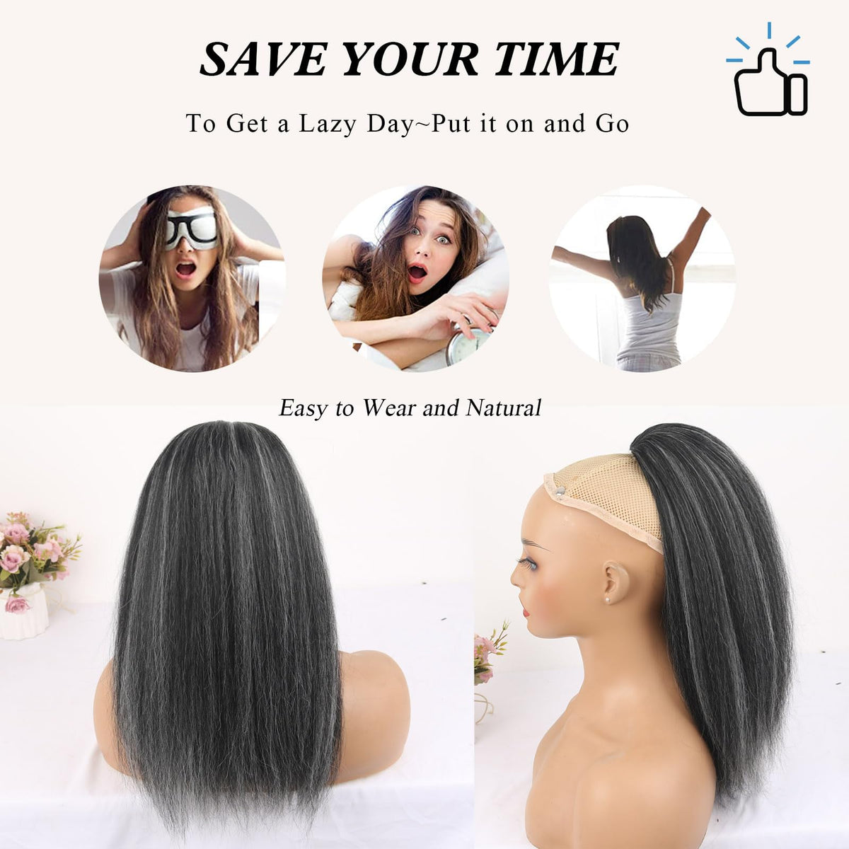 LEOSA ponytail color variation note reflects natural lighting for realism
