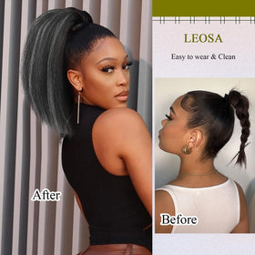 LEOSA ponytail features a high-elastic drawstring for secure fit