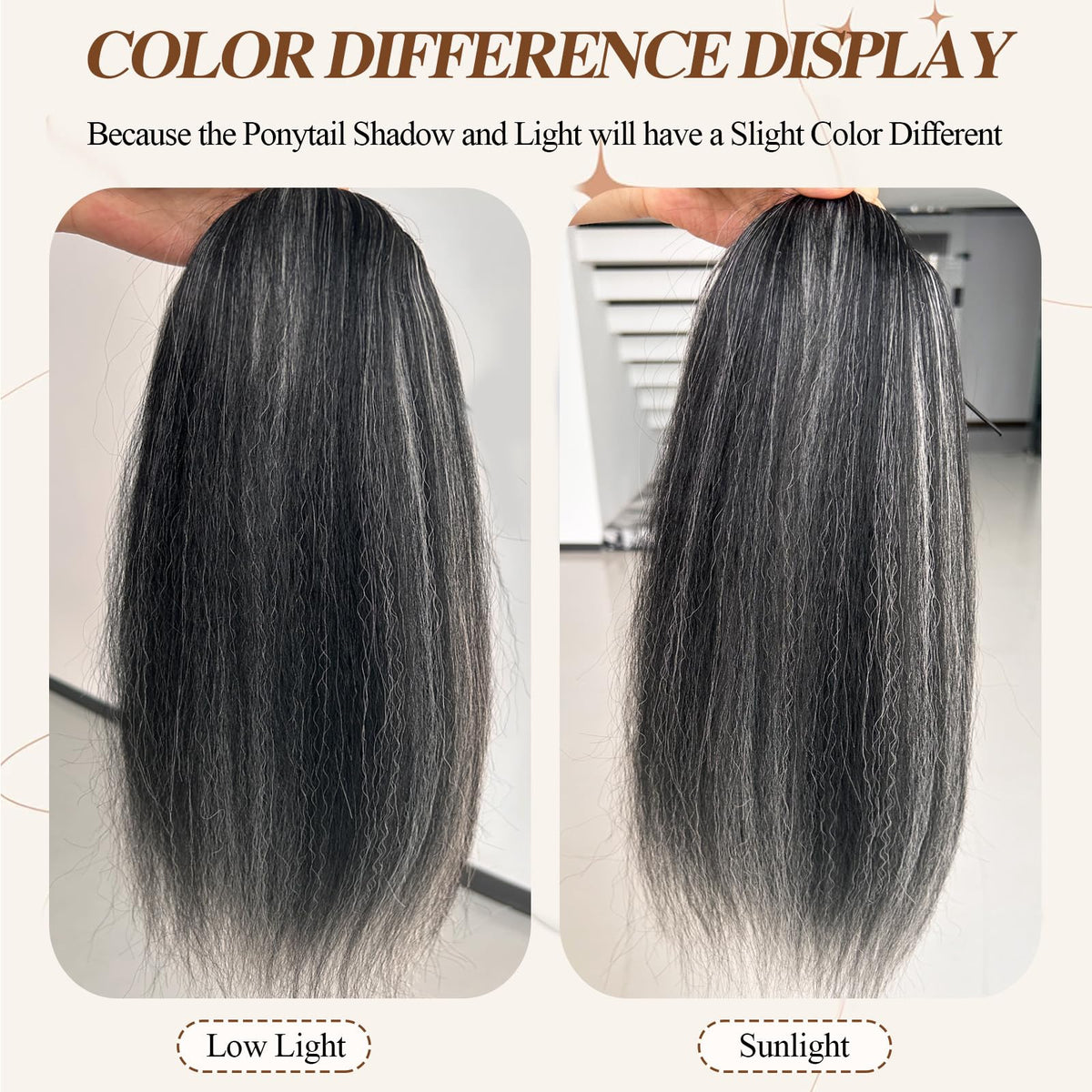 LEOSA ponytail with invisible combs provides stable, slip-free wear
