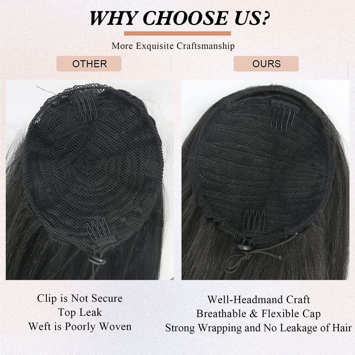 LEOSA care-tips-ponytail helps maintain softness and easy detangling.