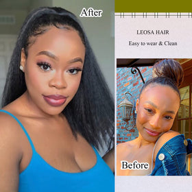 LEOSA natural-volume-ponytail-wrap creates a seamless, lightweight finish.
