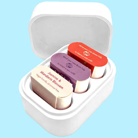 LeoTube Wild Deodorant Case front view in white showing snug fit.