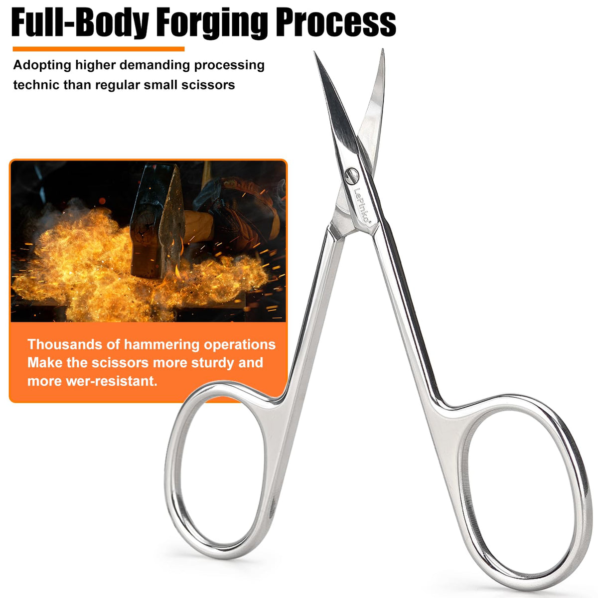 LePinko Professional Cuticle Scissors cuticle trimming in action for control