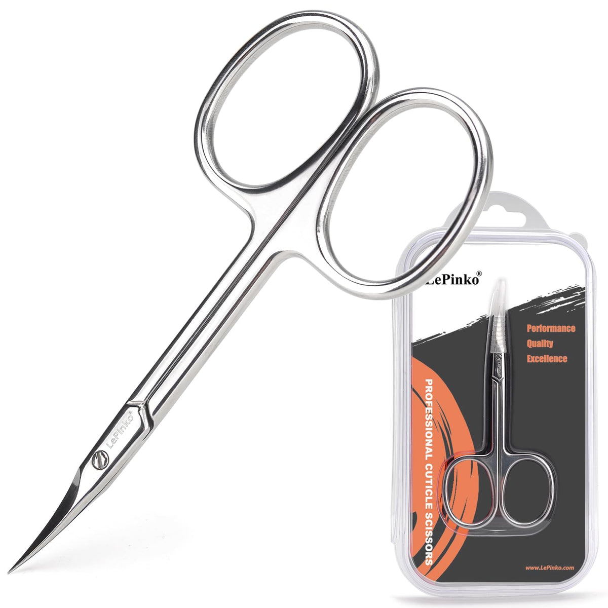 LePinko Professional Cuticle Scissors full-forged close-up for durable, sharp grooming