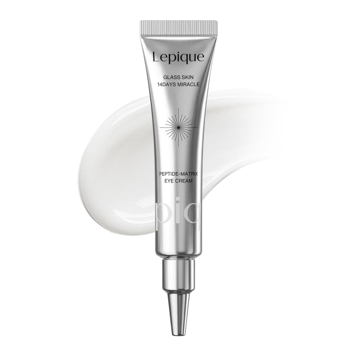 Lepique Peptide-Matrix Eye Cream metal-tip close-up for targeted hydration and smoothing