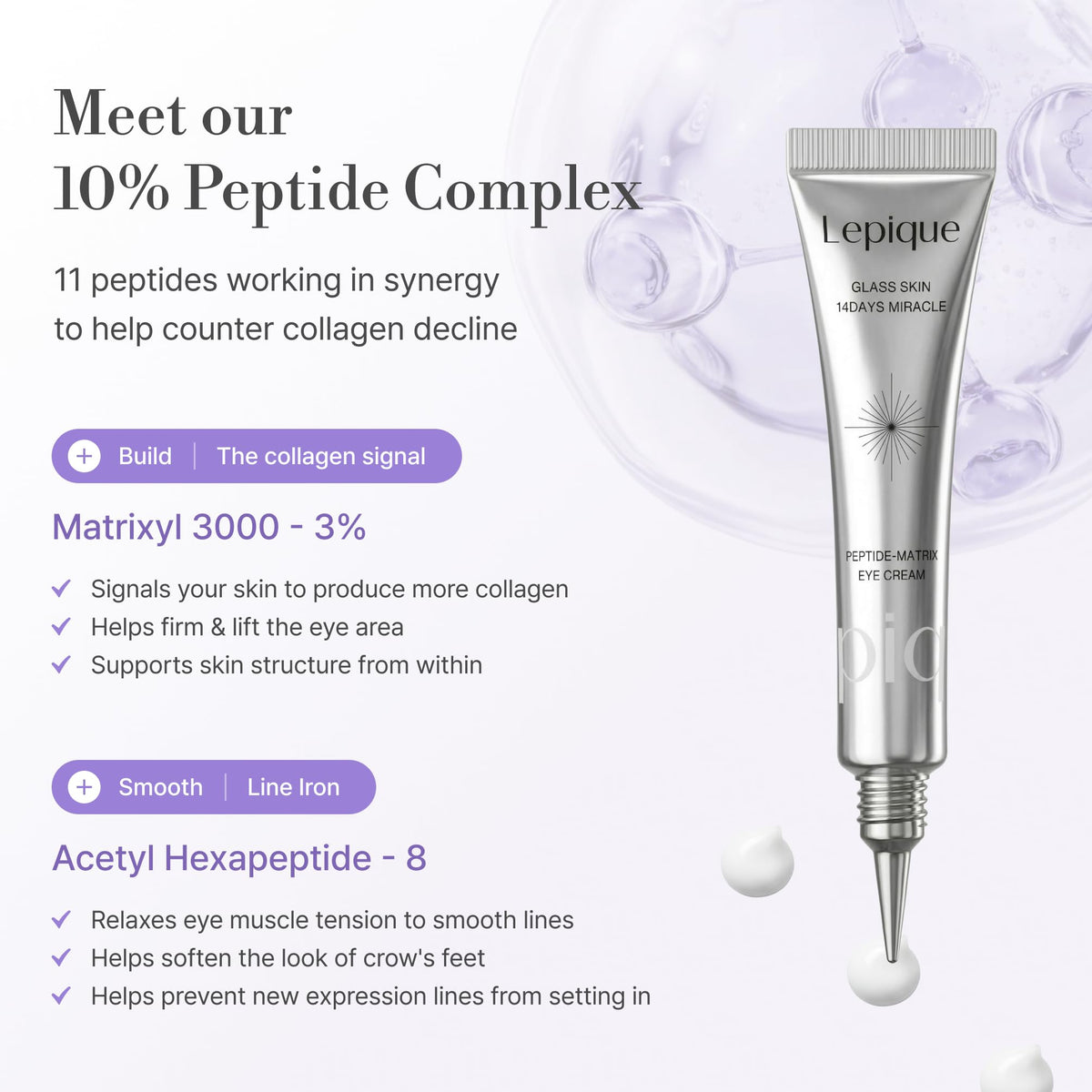 Lepique Peptide-Matrix Eye Cream routine concept for morning and evening use