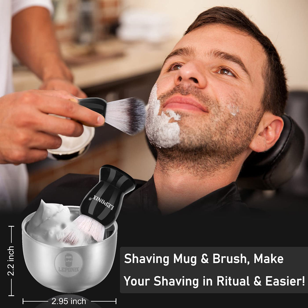LEPONIX after shave balm soothes skin after grooming.