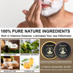 LEPONIX sandalwood shaving soap delivers rich lather and scent