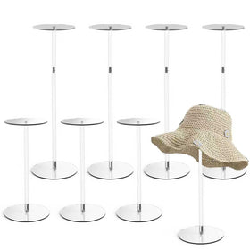 LEPump clear hat display stand with adjustable height showcases hats at the ideal angle.