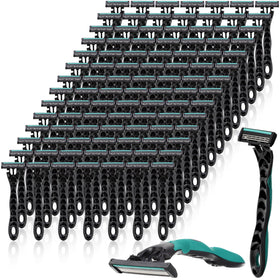 Leriton 100x disposable razors packaging, travel-ready for on-the-go grooming.
