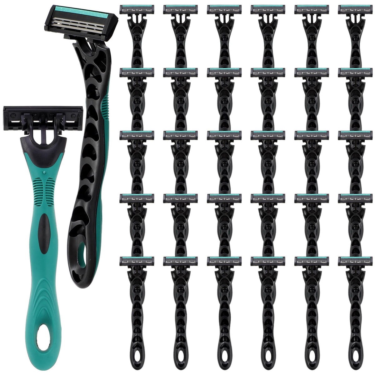 Leriton 30pcs disposable razors bulk packaging for easy travel and on-the-go grooming.