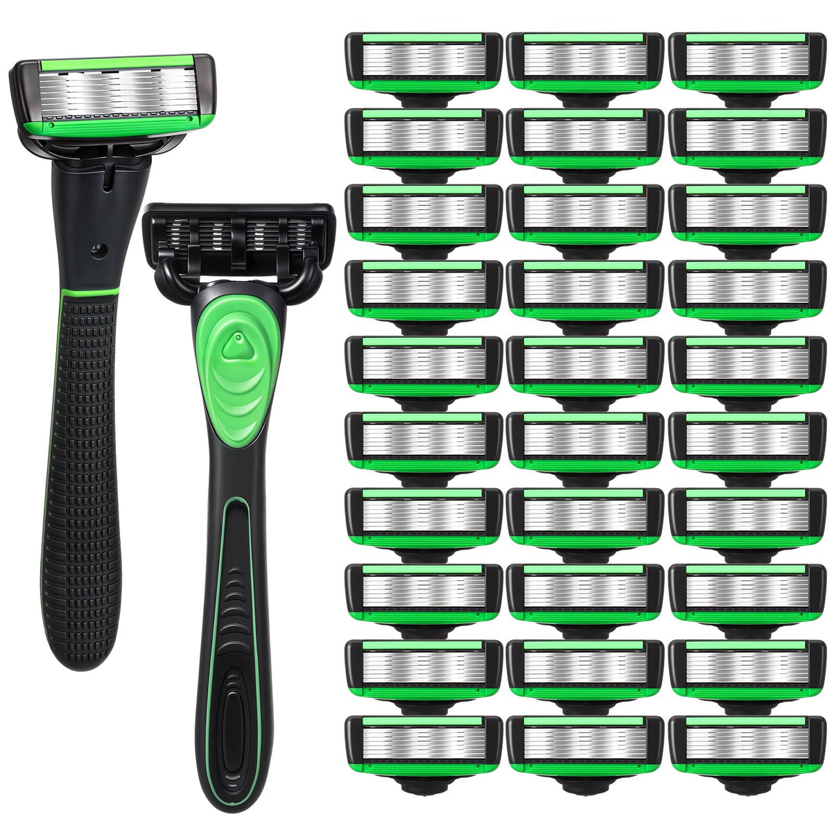 Leriton 34-piece shaving kit with two handles for versatile grooming