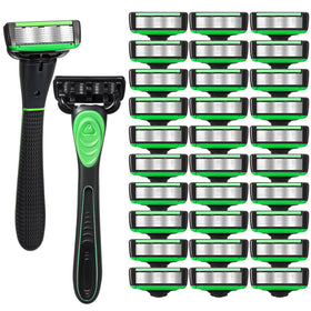 Leriton 34-piece shaving kit with two handles for versatile grooming