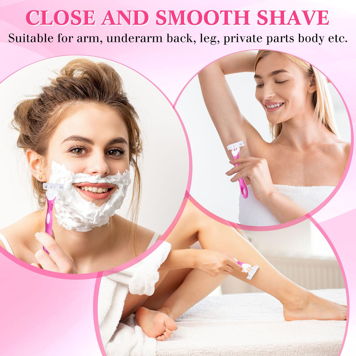 Leriton pink and white razor design for bathroom storage