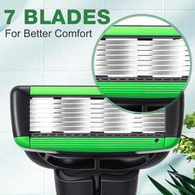 Leriton seven-blade razor for a close, controlled shave