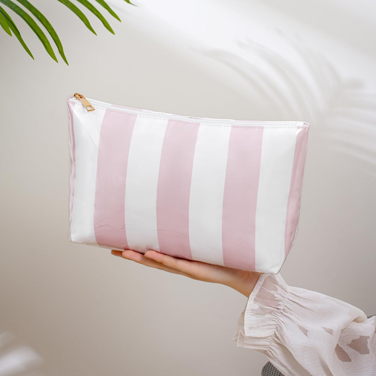 Lestikave easy-clean cosmetic bag green resists stains and wipes clean