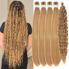 Leticia ash blonde pre-stretched EZ braids for quick, natural-looking installs.