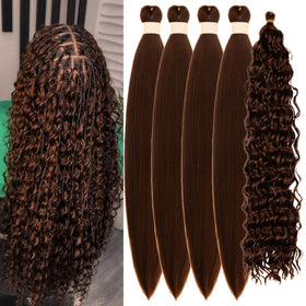Leticia Brown pre-stretched curly braiding hair for boho styles color 30.