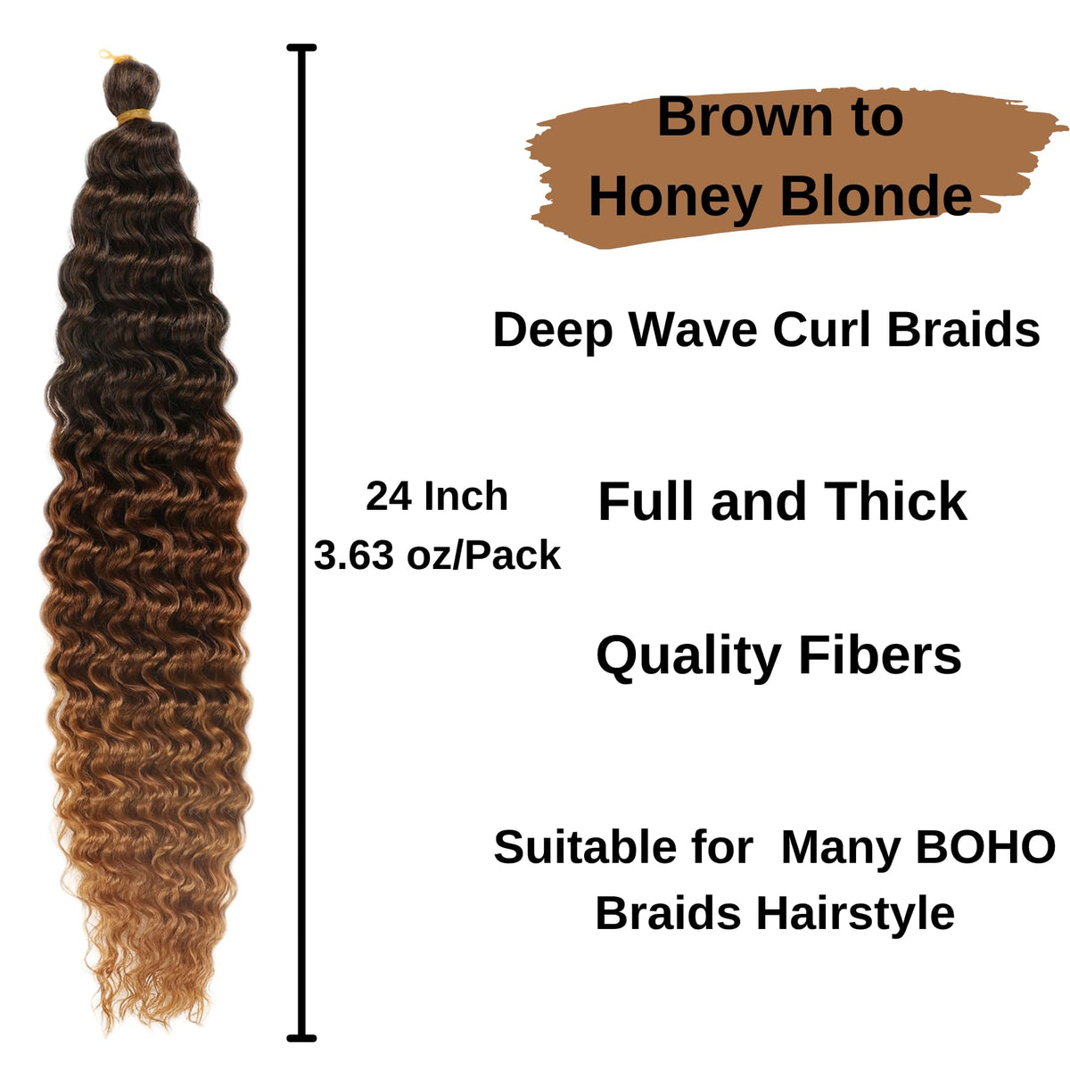 Curly deep-wave texture adds volume and versatility for braids.