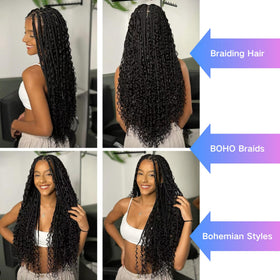Leticia Hypoallergenic boho braids suitable for sensitive scalps.