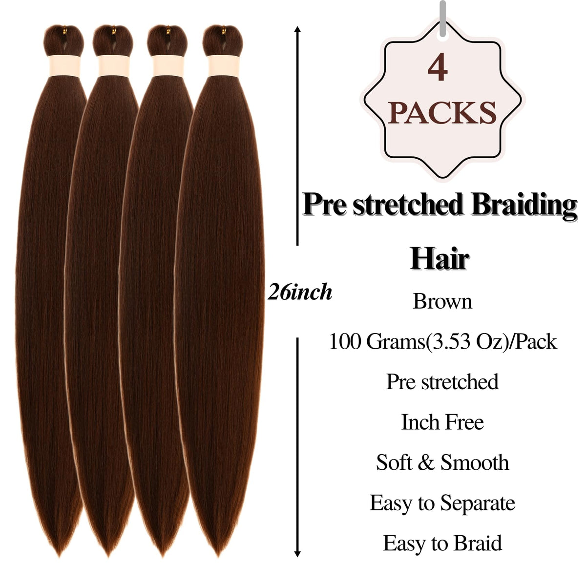 Leticia Kanekalon fiber braiding hair enabling easy braids with knotless finish.