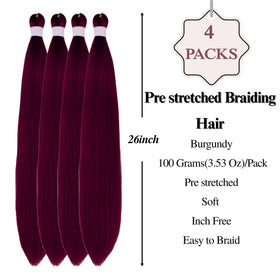 Leticia pre-stretched braiding hair packs ensuring smooth installation.