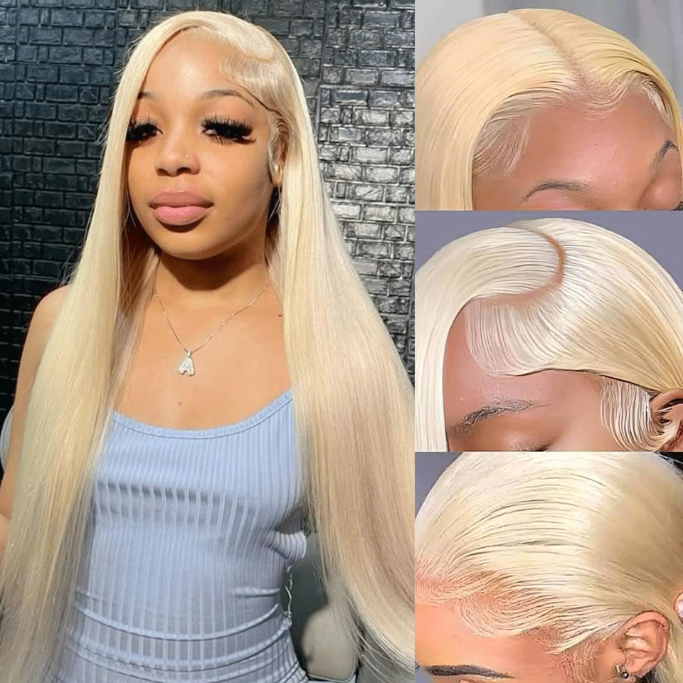 LETMIEO 613 lace front wig on model with natural hairline and seamless blend.