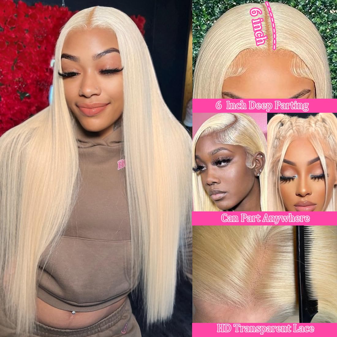LETMIEO glueless wig features 180% density and natural hairline