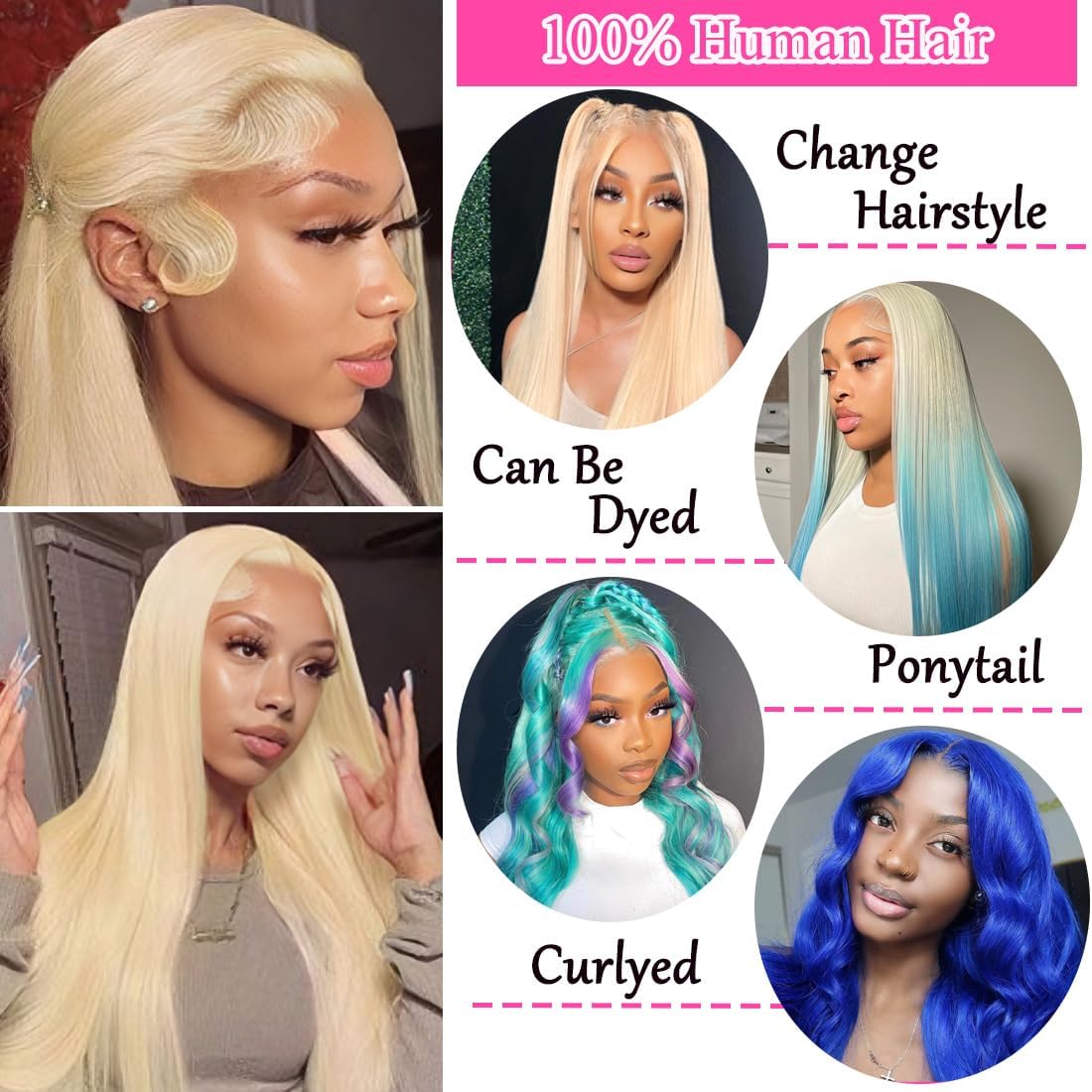 LETMIEO glueless wig with four combs and adjustable strap for easy wear