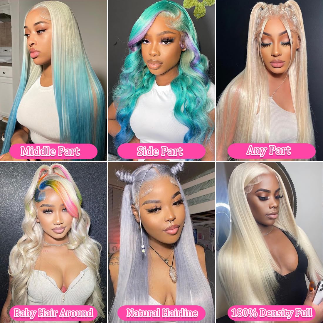 LETMIEO middle or side part wig provides flexible styling options.