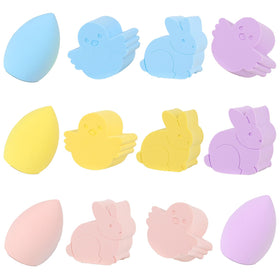 Lettry Easter sponge bunny pink blends foundation for a seamless finish.