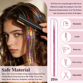 Leuceiy tinsel application demo demonstrates near-root placement for visible color pop.