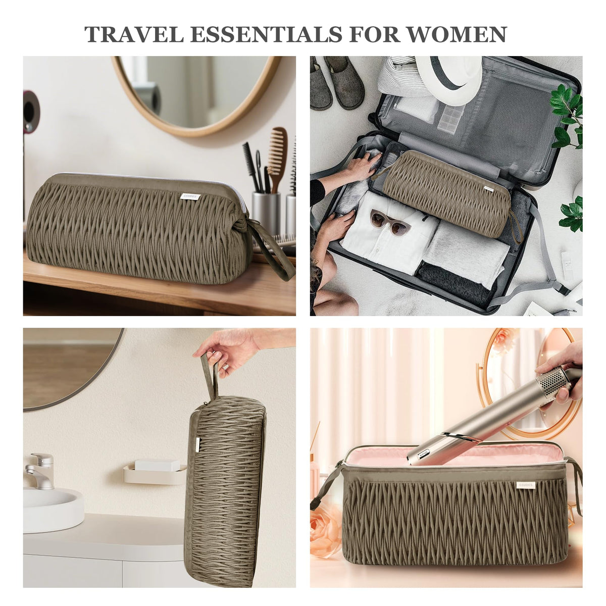 Compact design of Leudes travel case fitting neatly in luggage