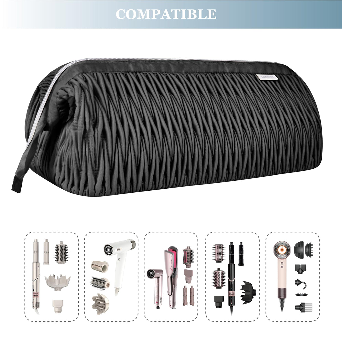 Interior layout of the Leudes case showing padded compartments.