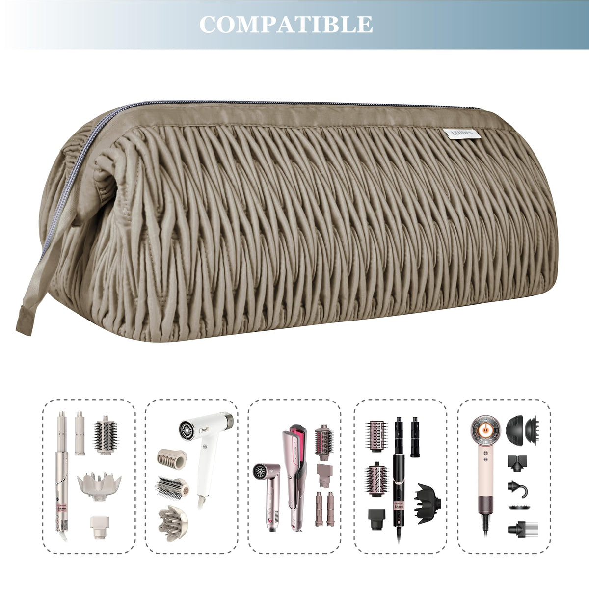 Interior padding in Leudes travel case protecting Shark FlexStyle and attachments
