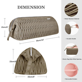 Durable nylon material of Leudes travel case in camel color