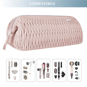 Leudes Dyson Airwrap travel case pink interior padding protects attachments