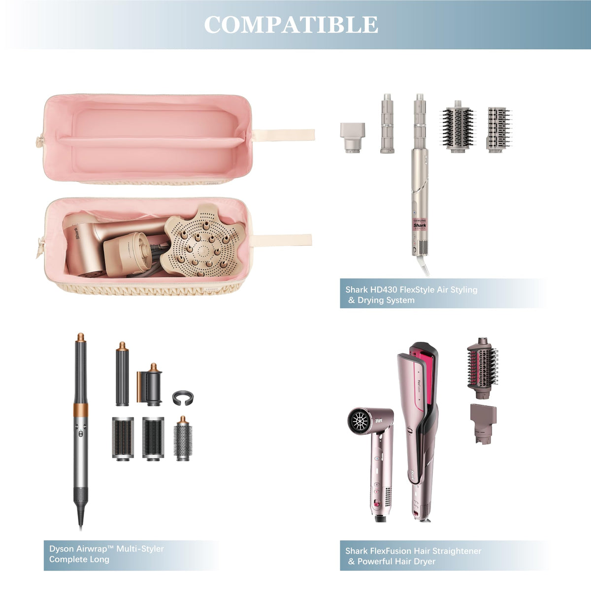Two transparent pockets store small accessories neatly