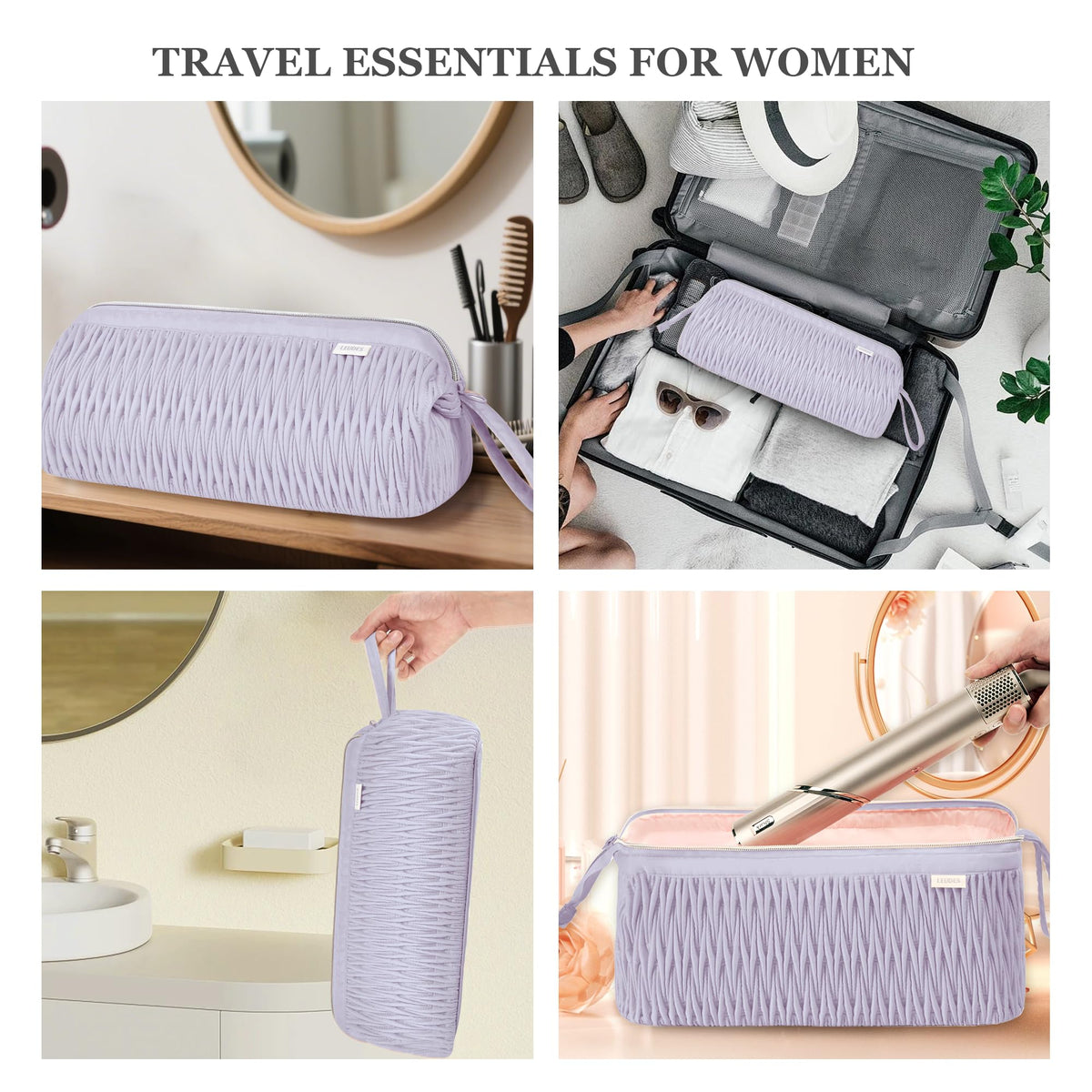 Compact design saves luggage space and can be hung for easy access