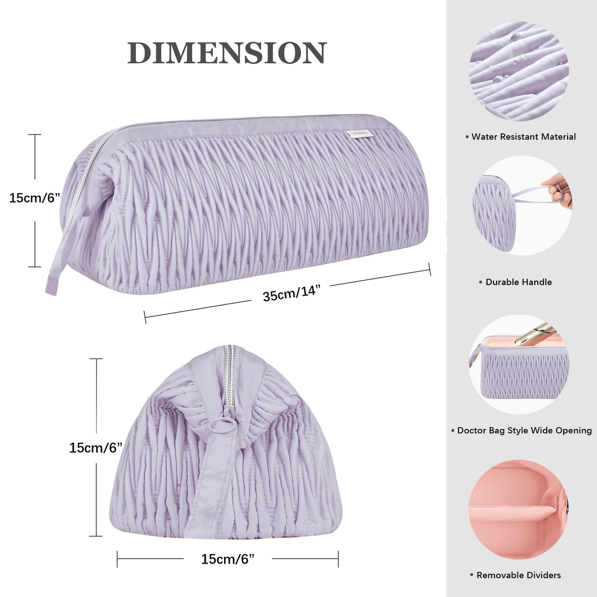 Water-resistant nylon fabric endures travel rain or splashes