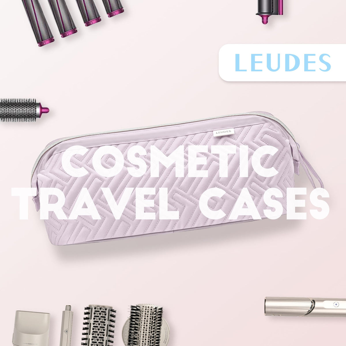 Leudes travel bag soft interior padding reduces movement and protects wands and dryers.