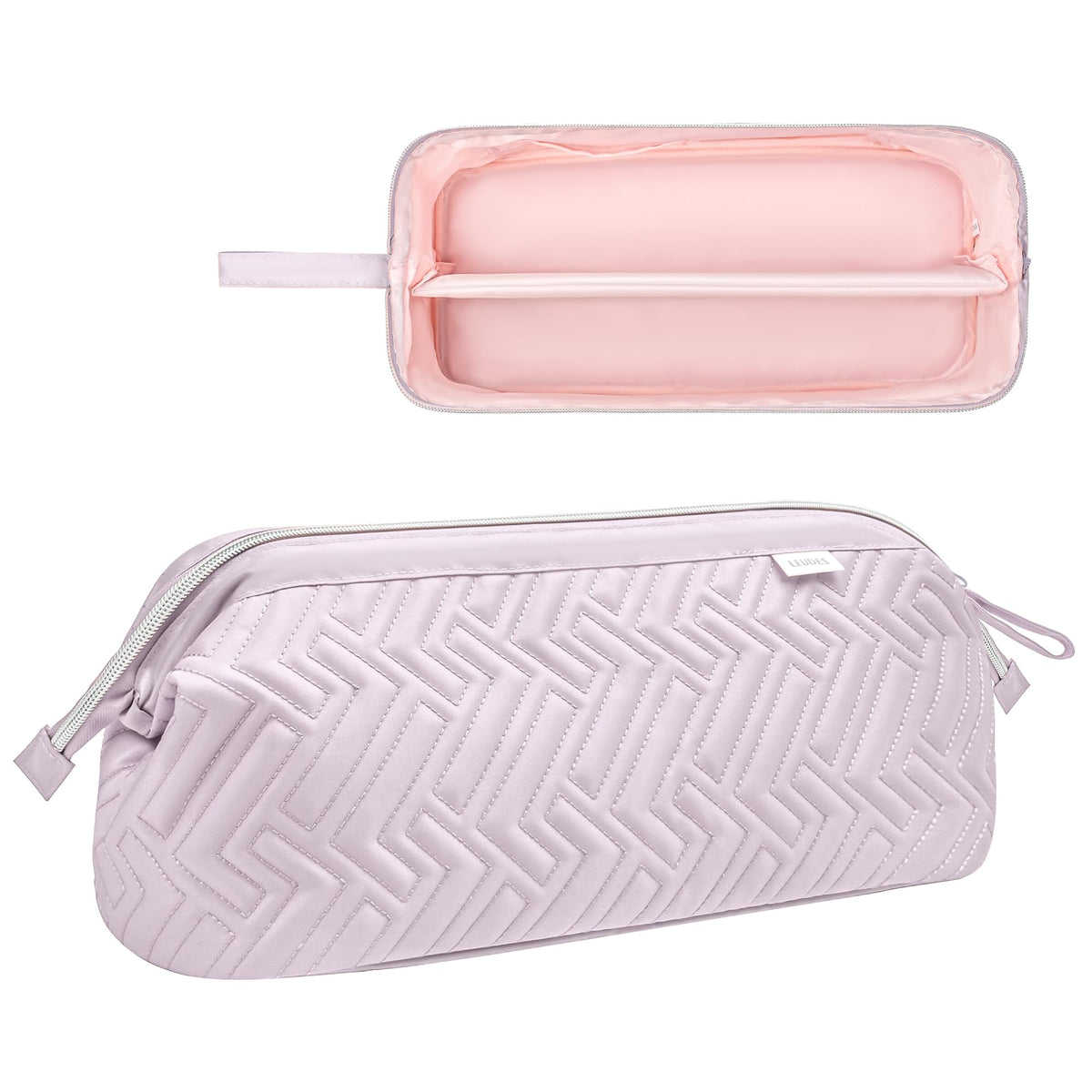 Leudes travel case is lightweight and fits compactly in luggage for on-the-go styling.