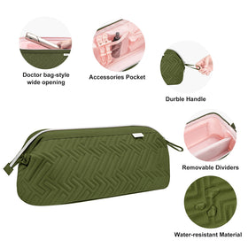Two clear pockets in Leudes bag organizing accessories and cables