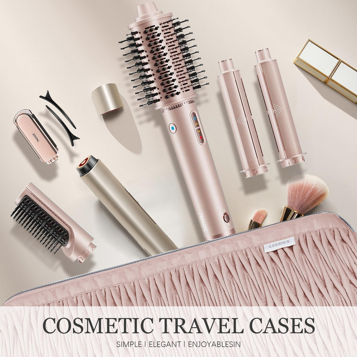 Leudes travel case handle and wall-mount option for space saving