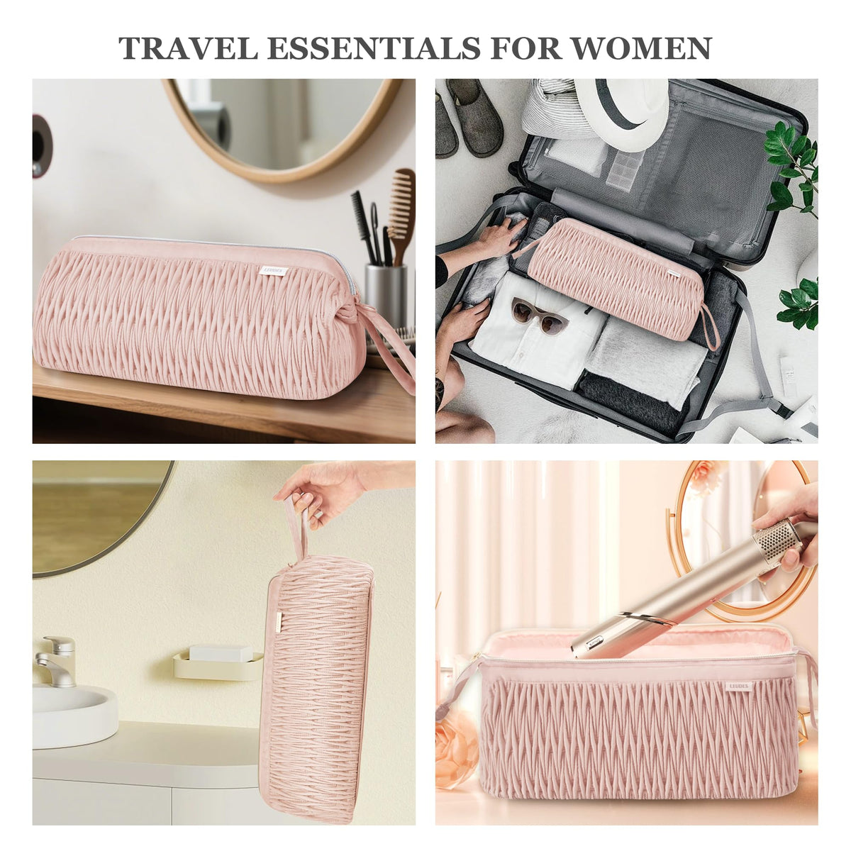 Leudes travel case with water-resistant nylon exterior for durability