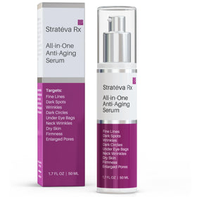 LeVaye Strateva RX serum bottle showing premium hydration for radiant skin.