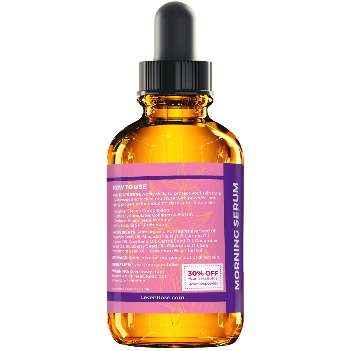 Fingertips applying Leven Rose Argan Morning Serum as part of your morning routine